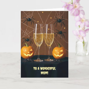 Moeder Happy Halloween Champagne Schattige Kaart