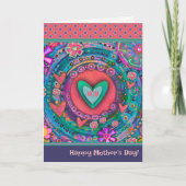 Moeder Hart Bloemen  Unieke Moederdag Kaart (Voorkant)