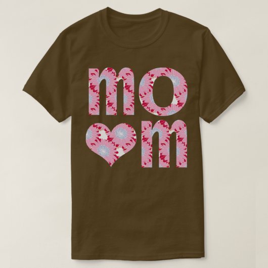 Moeder Hart Bloemenkunst Typografie T-shirt (Design voorkant)