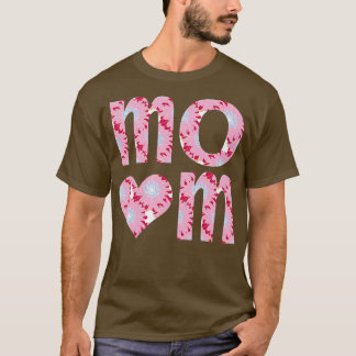 Moeder Hart Bloemenkunst Typografie T-shirt