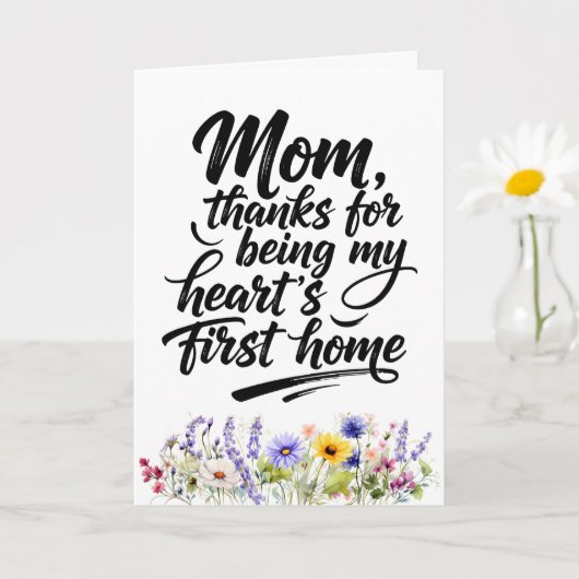 Moeder Hart Eerste Thuis Aquarel Wilde Bloem Kaart (Kleine Plant)