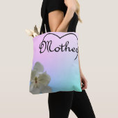 Moeder hart en magnolia op pastelcanvas tas (Dichtbij)