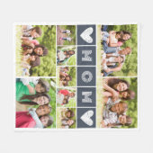 Moeder hart foto collage fleece deken (Voorkant (Horizontaal))