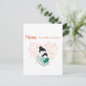 Moeder Hart Liefde Typografie Moederschap Kunst Briefkaart (Staand voorkant)