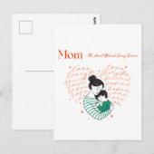 Moeder Hart Liefde Typografie Moederschap Kunst Briefkaart (Voorkant / Achterkant)