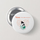 Moeder Hart Liefde Typografie Moederschap Kunst Ronde Button 5,7 Cm (Voorkant /achterkant)