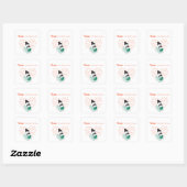 Moeder Hart Liefde Typografie Moederschap Kunst Vierkante Sticker (Vel)