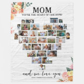 Moeder | Hart van ons thuis Fotocollage Fleece Deken (Voorkant)