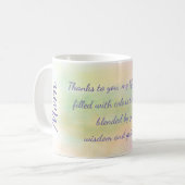 Moeder Hartelijk Quote Waterverf Pastel Kleuren Koffiemok (Voorkant links)