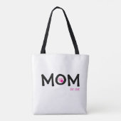 Moeder heeft een dubbel genest roze hart gesticht tote bag (Achterkant)