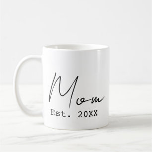 Moeder heeft een eenvoudige elegante script nieuwe koffiemok
