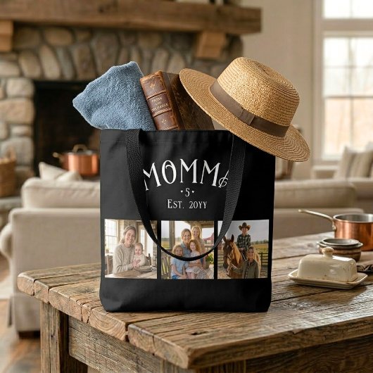 Moeder heeft Kids Count Chic Zwart 3 Foto Tote Bag