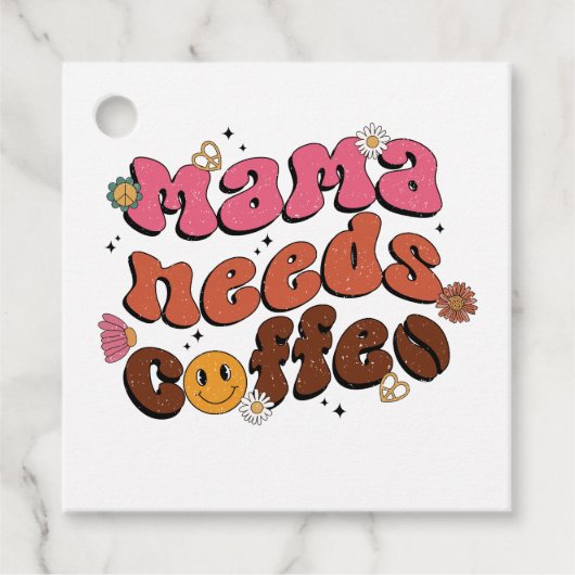 Moeder heeft koffie nodig bedankjes labels (Voorkant)