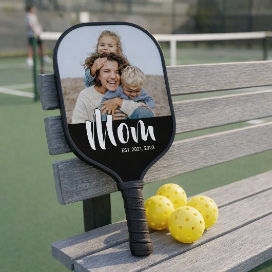 Moeder heeft leuk script foto gemaakt pickleball paddle