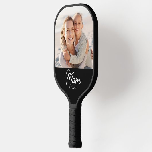 Moeder heeft leuk script foto opgesteld pickleball paddle (Links)