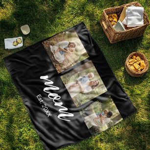 Moeder heeft modern schrift 3 foto fleece deken