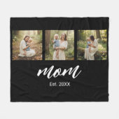 Moeder heeft modern schrift 3 foto fleece deken (Voorkant (Horizontaal))