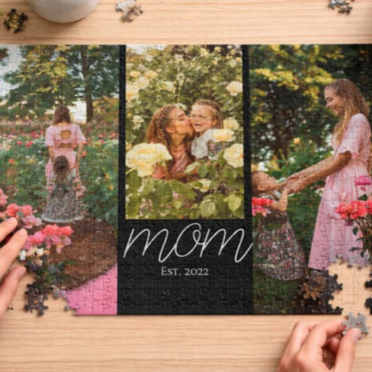 Moeder heeft Modern Schrift 3 Foto  Legpuzzel