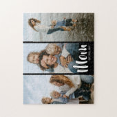 Moeder heeft Modern Schrift 3 Foto opgericht Legpuzzel (Verticaal)