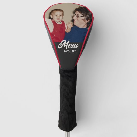 Moeder heeft modern schrift foto ingesteld golfheadcover (Voorkant)