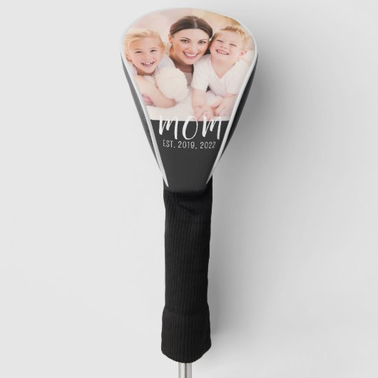 Moeder heeft modern schrift foto ingesteld golfheadcover (Voorkant)
