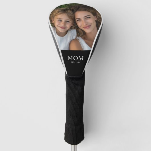 Moeder heeft modern schrift foto ingesteld golfheadcover (Voorkant)