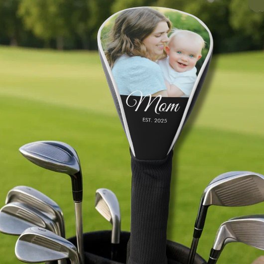 Moeder heeft modern schrift foto ingesteld  golfheadcover