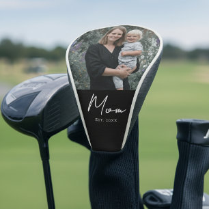 Moeder heeft modern schrift foto ingesteld golfheadcover