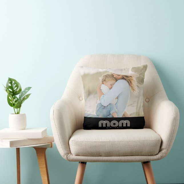 Moeder heeft modern schrift foto ingesteld kussen (Stoel)