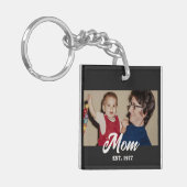 Moeder heeft modern schrift foto ingesteld sleutelhanger (Voorkant Links)