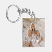 Moeder heeft modern schrift foto ingesteld sleutelhanger (Voorkant Links)