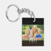 Moeder heeft modern schrift foto ingesteld sleutelhanger (Voorkant Links)
