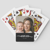 Moeder heeft modern schrift foto op maat pokerkaarten (Achterkant)