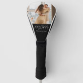Moeder heeft modern schrift foto opgericht golfheadcover (Voorkant)