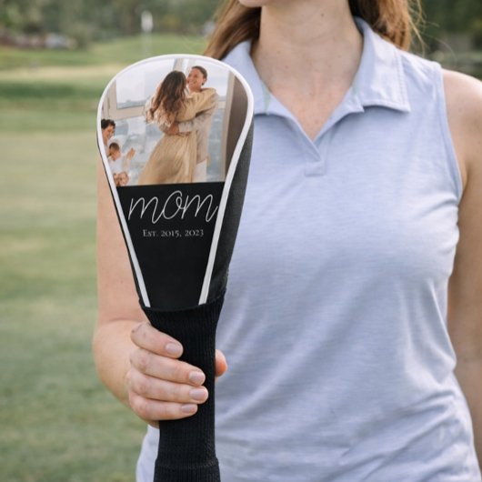 Moeder heeft modern schrift foto opgericht golfheadcover