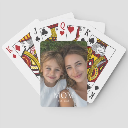 Moeder heeft modern schrift foto opgericht pokerkaarten (Achterkant)