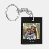 Moeder heeft modern schrift foto sleutelhanger (Voorkant Links)