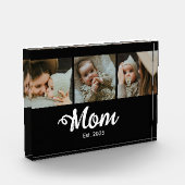 Moeder heeft modern schrift zwart 3 foto blok inge (Links)