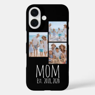 Moeder heeft modern schrift zwart 3 foto iPhone 16 hoesje