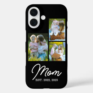 Moeder heeft modern schrift zwart 3 foto iPhone 16 hoesje
