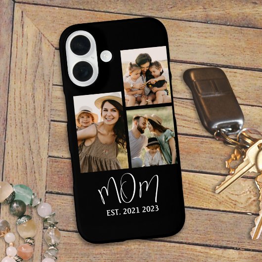 Moeder heeft modern schrift zwart 3 foto Case-Mate iPhone case