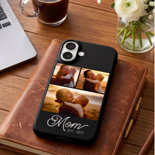 Moeder heeft modern schrift zwart 3 foto iPhone 16 plus hoesje