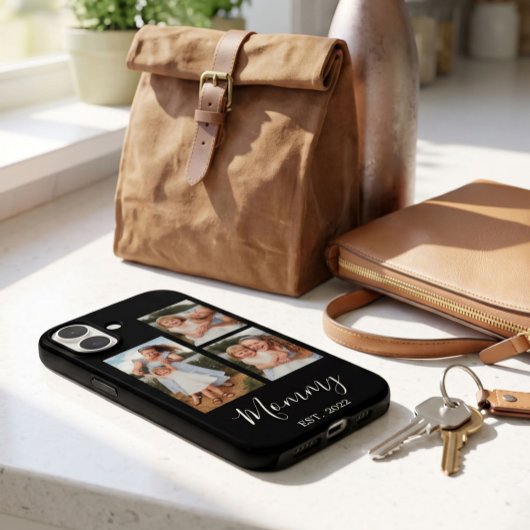 Moeder heeft modern schrift zwart 3 foto Case-Mate iPhone case