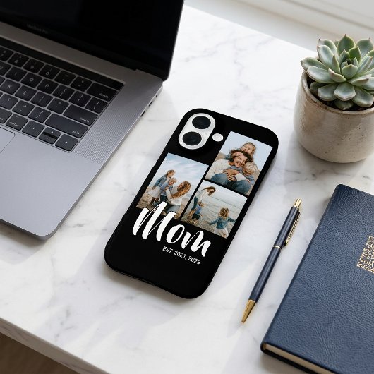 Moeder heeft modern schrift zwart 3 foto Case-Mate iPhone case