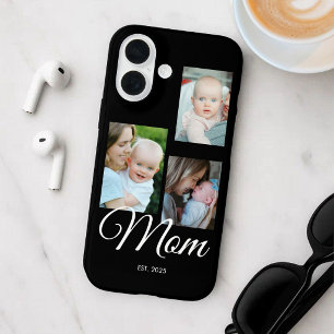 Moeder heeft modern schrift zwart 3 foto iPhone 16 hoesje