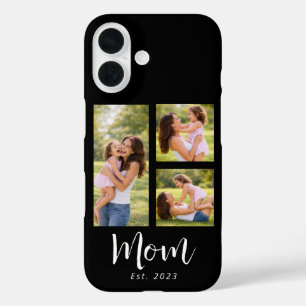 Moeder heeft modern schrift zwart 3 foto iPhone 16 hoesje