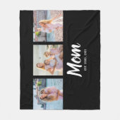 Moeder heeft modern schrift zwart 3 foto fleece deken (Voorkant)