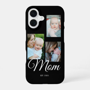 Moeder heeft modern schrift zwart 3 foto iPhone 16 hoesje