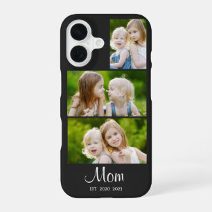 Moeder heeft modern schrift zwart 3 foto iPhone 16 hoesje
