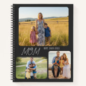 Moeder heeft modern schrift zwart 3 foto notitieboek (Voorkant)